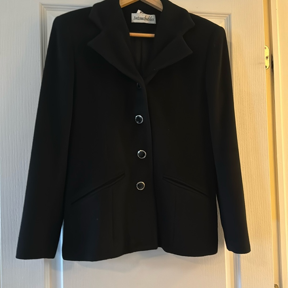 Black wool fall coat